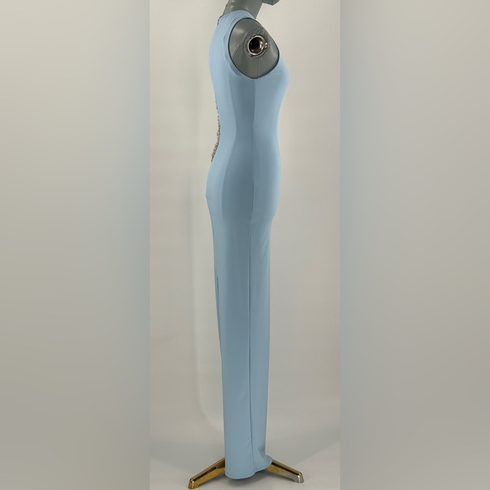 🆕 BRONX & BANCO 🧿 NWOT Camila Rhinestone Cutout Maxi, Powder Blue, Sz XS US 2 - Picture 7 of 16